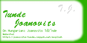 tunde joanovits business card
